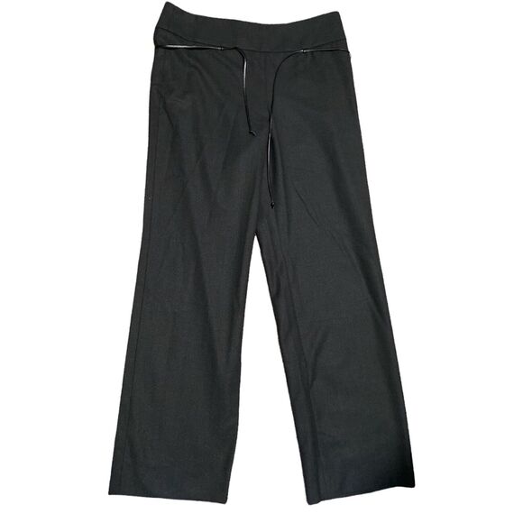 Armani Collezioni Womens Wide Leg Wool Trousers Black Size 10‎ - Picture 1 of 8